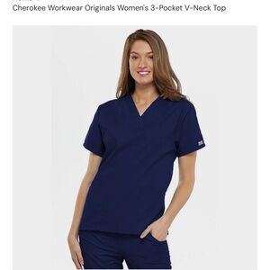 Cherokee Workwear Originals 3-Pocket V-Neck Scrub Top NWT